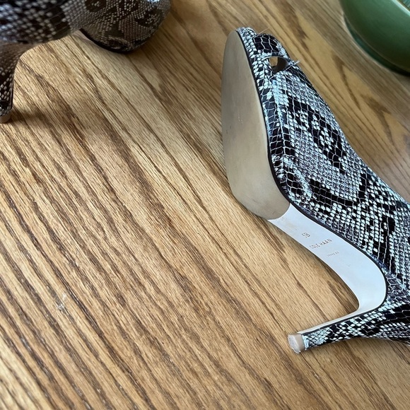 Cole Haan Shoes Women's 5 Roccia Skin  Faux Jacinda Toe Heels - Picture 7 of 8